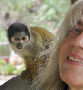 Bonnie with a Monkey in Ecuador by Bonnie Willow