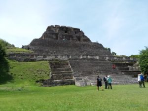 Xunantunich Temple Pyramid front view – within the courtyard. By Cheri Majors