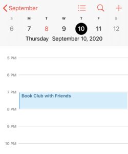 Schedule Screenshot by Megan Thompson